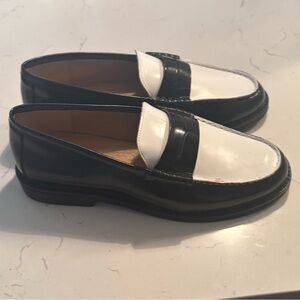 Steve Madden Black and White Penny Loafers - new, never worn